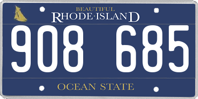 RI license plate 908685