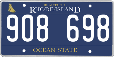 RI license plate 908698