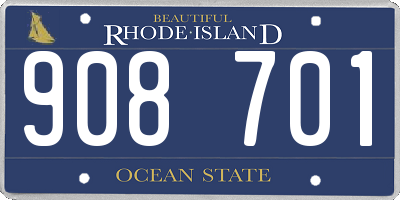 RI license plate 908701