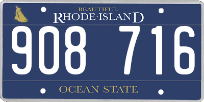 RI license plate 908716