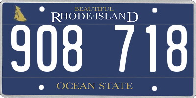 RI license plate 908718