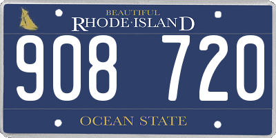 RI license plate 908720