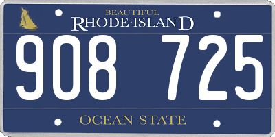 RI license plate 908725