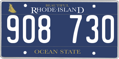RI license plate 908730