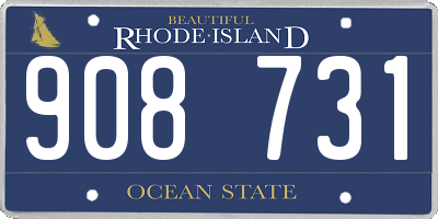 RI license plate 908731