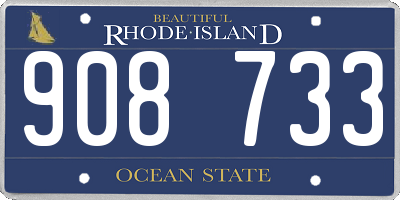 RI license plate 908733