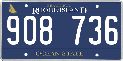 RI license plate 908736