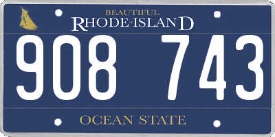 RI license plate 908743