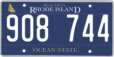 RI license plate 908744