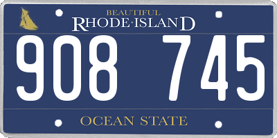 RI license plate 908745