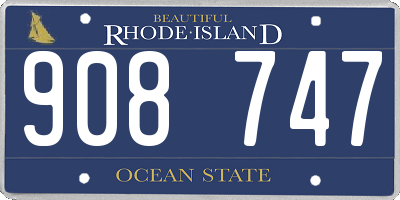 RI license plate 908747