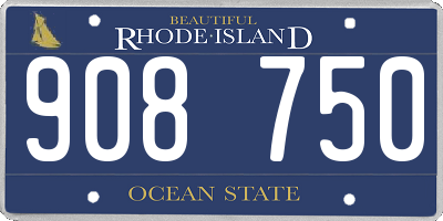 RI license plate 908750