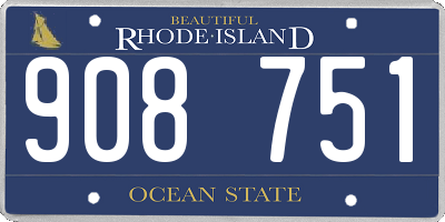 RI license plate 908751