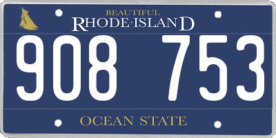 RI license plate 908753