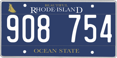 RI license plate 908754