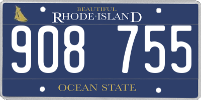RI license plate 908755