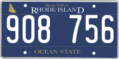 RI license plate 908756