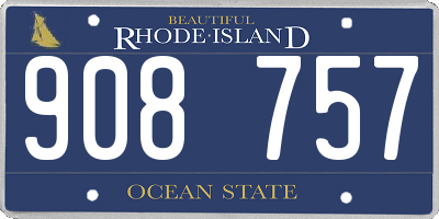 RI license plate 908757