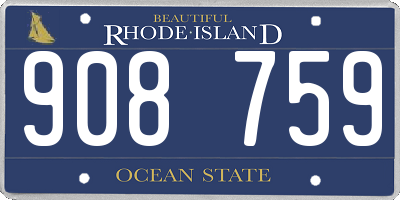 RI license plate 908759