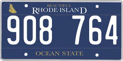 RI license plate 908764