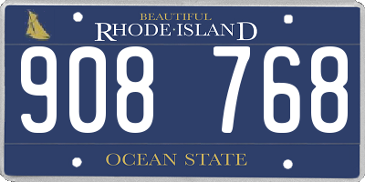 RI license plate 908768
