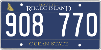 RI license plate 908770