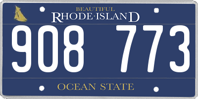 RI license plate 908773