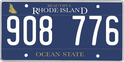 RI license plate 908776