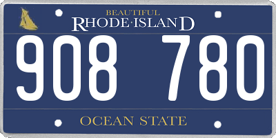 RI license plate 908780