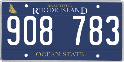 RI license plate 908783