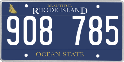 RI license plate 908785