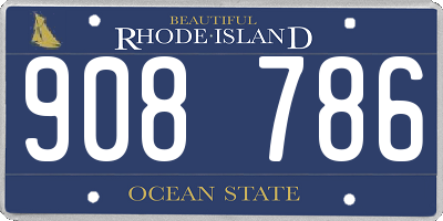 RI license plate 908786
