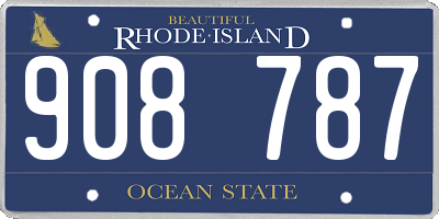 RI license plate 908787