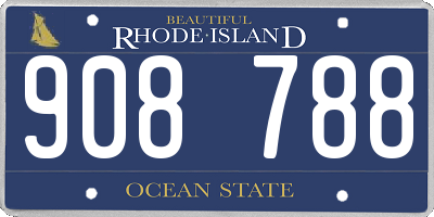 RI license plate 908788