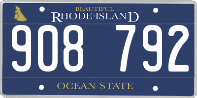 RI license plate 908792