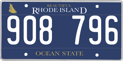RI license plate 908796