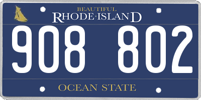 RI license plate 908802