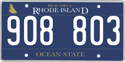 RI license plate 908803