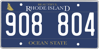 RI license plate 908804