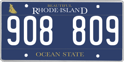 RI license plate 908809