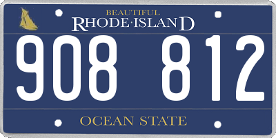 RI license plate 908812