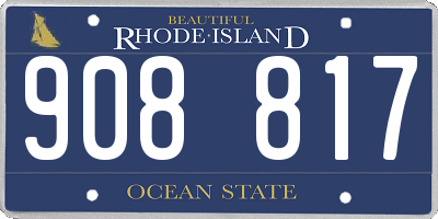 RI license plate 908817