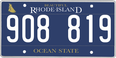 RI license plate 908819