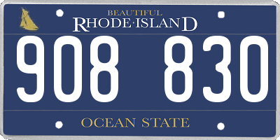 RI license plate 908830