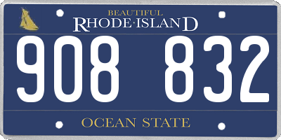 RI license plate 908832