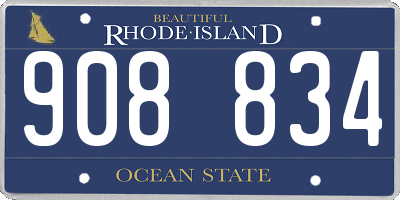 RI license plate 908834