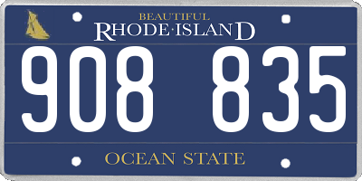 RI license plate 908835