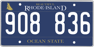 RI license plate 908836