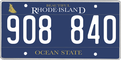 RI license plate 908840