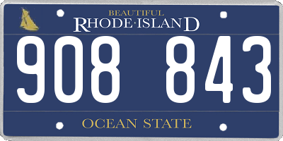 RI license plate 908843